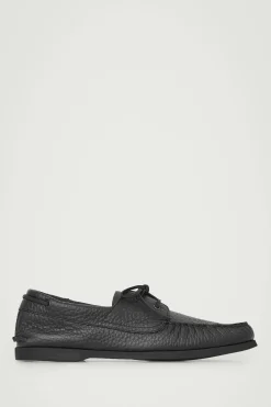 Sale COS BUTY ŻEGLARSKIE Z ZIARNISTEJ SKÓRY Czarny