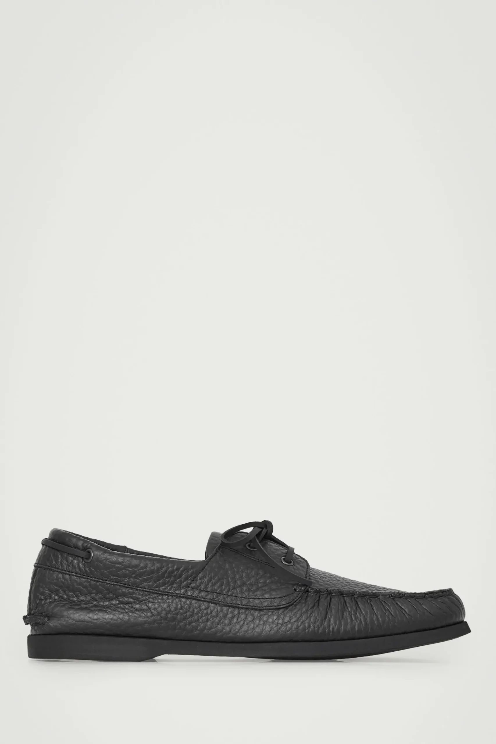 Sale COS BUTY ŻEGLARSKIE Z ZIARNISTEJ SKÓRY Czarny