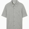 Discount COS DŻERSEJOWA KOSZULA Z KRÓTKIM RĘKAWEM – RELAXED FIT Grey