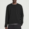 New COS DŻERSEJOWY T-SHIRT Z DŁUGIM RĘKAWEM – RELAXED FIT Czarny
