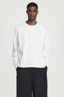 Online COS DŻERSEJOWY T-SHIRT Z DŁUGIM RĘKAWEM – RELAXED FIT Biały