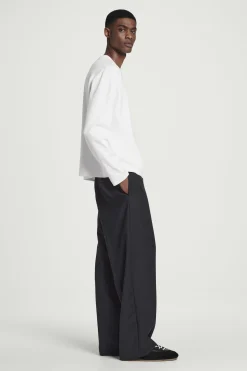 Online COS DŻERSEJOWY T-SHIRT Z DŁUGIM RĘKAWEM – RELAXED FIT Biały