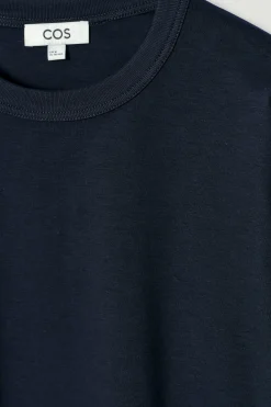 Discount COS DŻERSEJOWY T-SHIRT Z DŁUGIM RĘKAWEM – RELAXED FIT Granatowy
