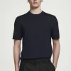 Best COS DOPASOWANY T-SHIRT Z WEŁNY MERINO Granatowy