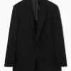 Sale COS DŁUGA JEDNORZĘDOWA MARYNARKA – RELAXED FIT Czarny