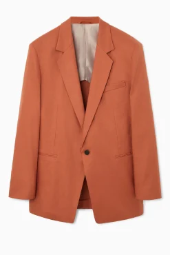 Clearance COS DŁUGA JEDNORZĘDOWA MARYNARKA – RELAXED FIT Terakota