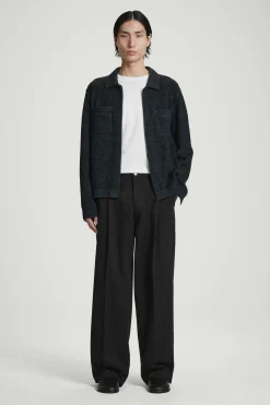Fashion COS DWUKOLOROWA DZIANINOWA BOMBERKA – RELAXED FIT Niebieski