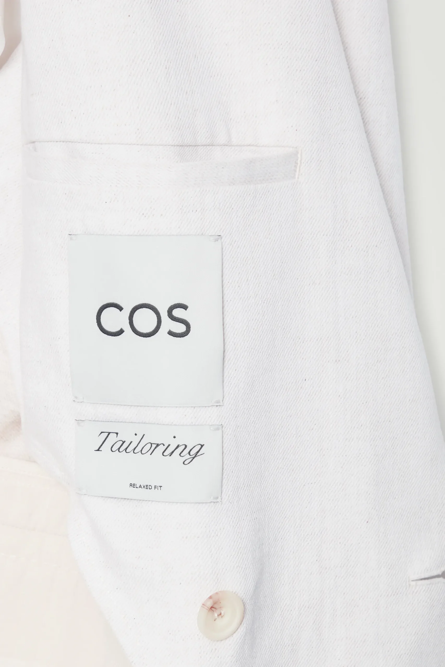Sale COS DWURZĘDOWA DENIMOWA MARYNARKA RELAXED FIT Biały