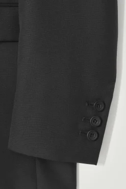 Fashion COS DWURZĘDOWA WEŁNIANA MARYNARKA Z PASKIEM Czarny
