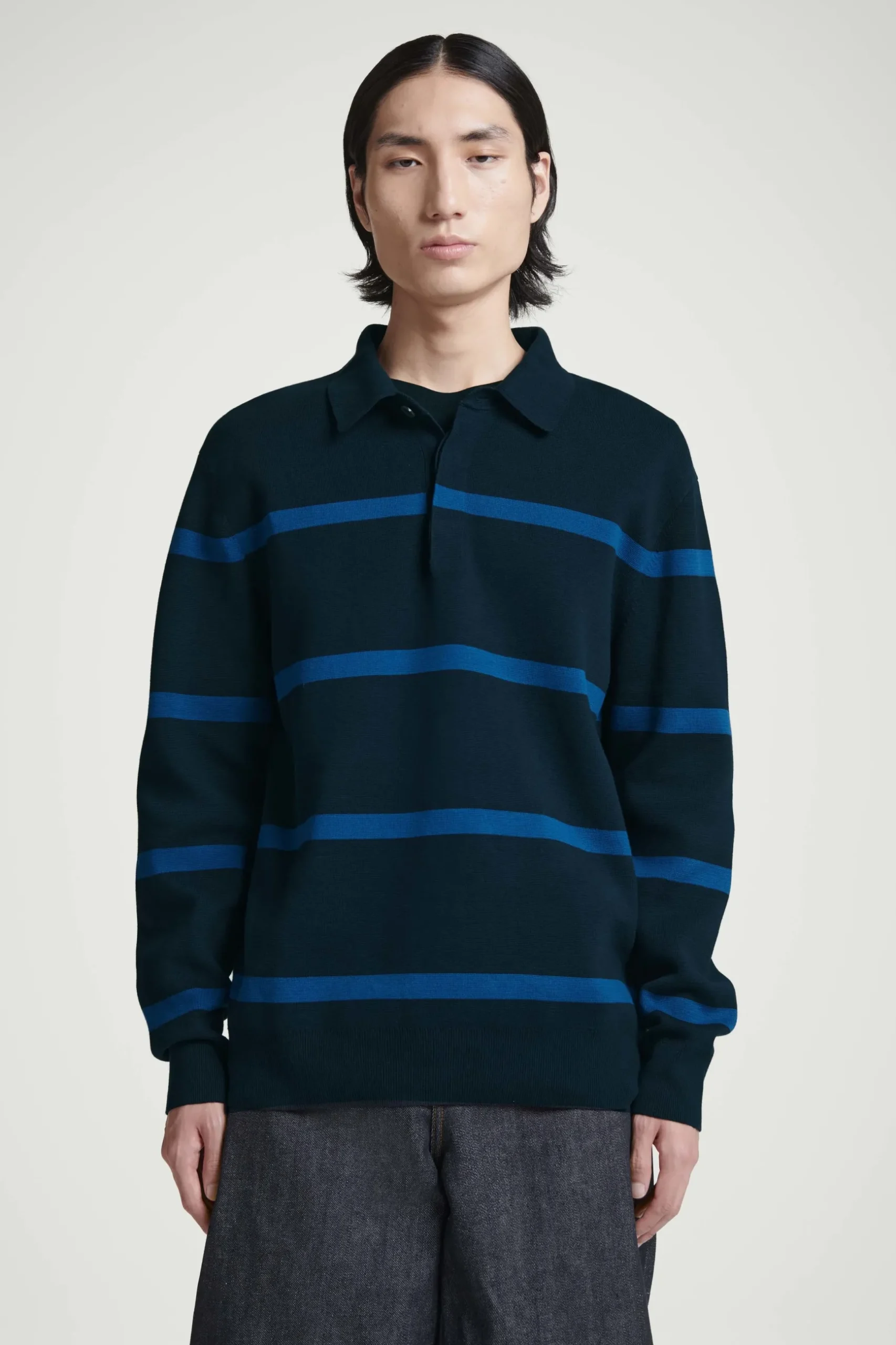 Best COS DZIANINOWA KOSZULKA POLO W PASKI