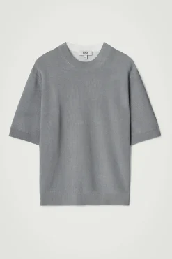 Best COS DZIANINOWY T-SHIRT O LUŹNYM KROJU Szary