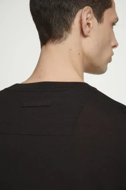 Online COS DZIANINOWY T-SHIRT Z WEŁNY I JEDWABIU Czekoladowy
