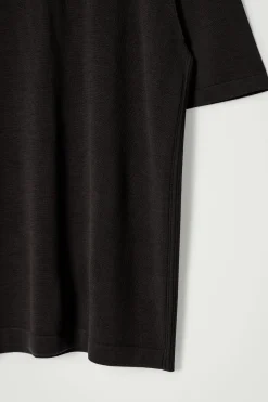 Online COS DZIANINOWY T-SHIRT Z WEŁNY I JEDWABIU Czekoladowy