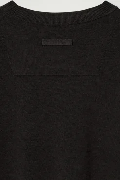 Online COS DZIANINOWY T-SHIRT Z WEŁNY I JEDWABIU Czekoladowy