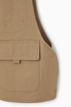 Fashion COS HYBRYDOWA KAMIZELKA W STYLU UTILITY Z SUWAKIEM Ciemnobeżowy
