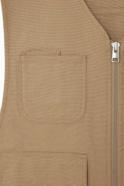 Fashion COS HYBRYDOWA KAMIZELKA W STYLU UTILITY Z SUWAKIEM Ciemnobeżowy