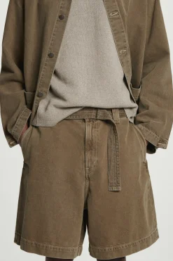 Fashion COS JEANSOWE SZORTY Z PASKIEM Tytoniowybrąz