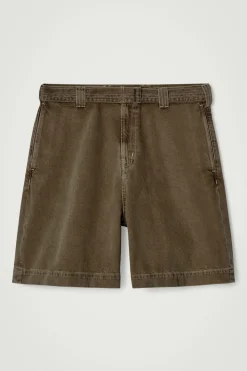 Fashion COS JEANSOWE SZORTY Z PASKIEM Tytoniowybrąz