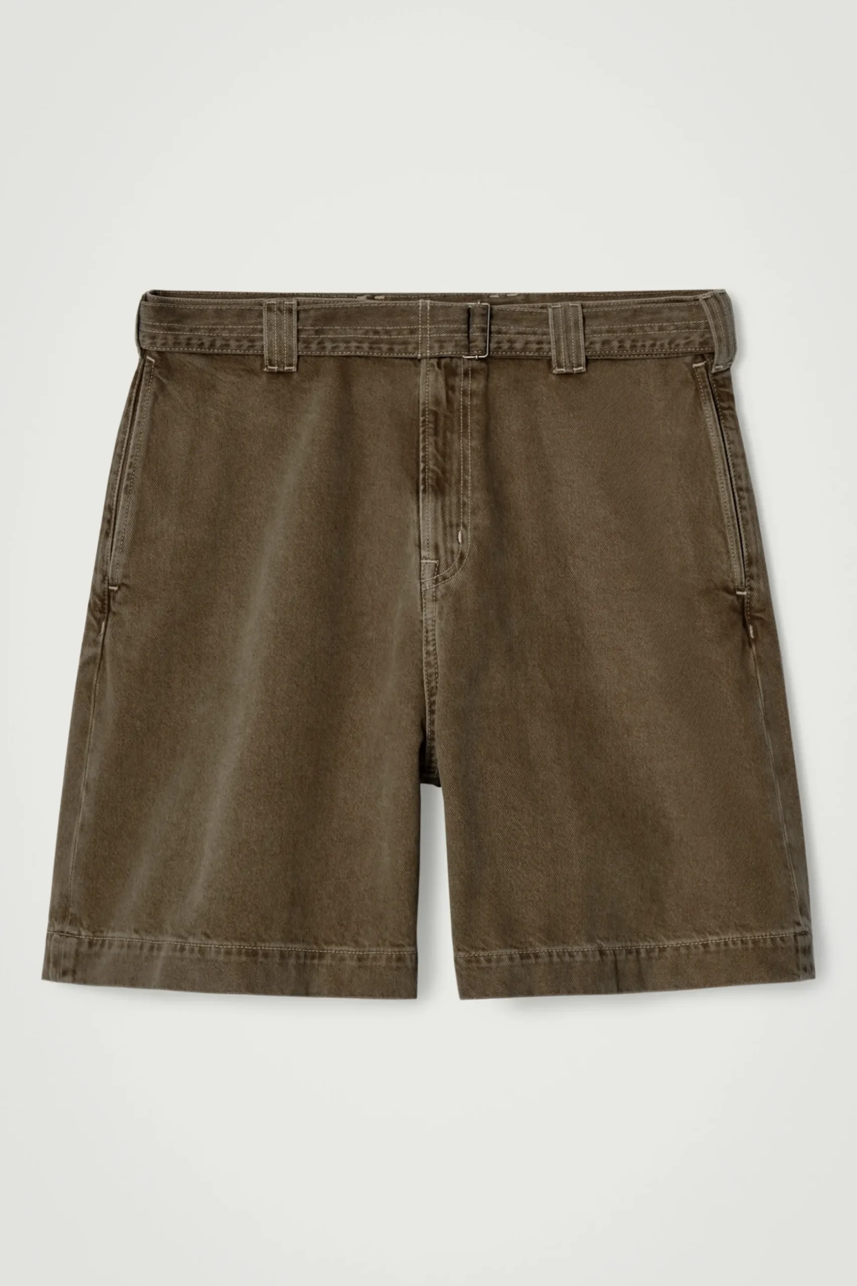 Fashion COS JEANSOWE SZORTY Z PASKIEM Tytoniowybrąz