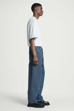Fashion COS JEANSY „RIDER” Z PROSTYMI NOGAWKAMI Ciemnoniebieski