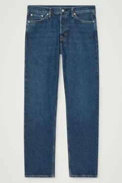 Discount COS JEANSY „SIGNATURE” Z PROSTYMI NOGAWKAMI Ciemnoniebieski