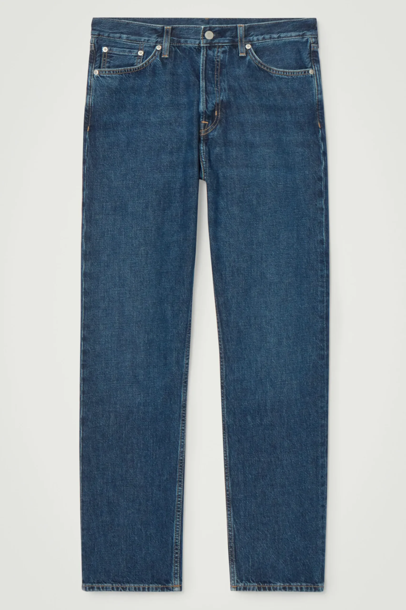 Discount COS JEANSY „SIGNATURE” Z PROSTYMI NOGAWKAMI Ciemnoniebieski