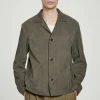 Clearance COS JEDNORZĘDOWA KURTKA Z ZAMSZU Ciemnykhaki