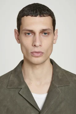 Clearance COS JEDNORZĘDOWA KURTKA Z ZAMSZU Ciemnykhaki