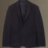 Discount COS JEDNORZĘDOWA MARYNARKA Z DŻERSEJU RELAXED FIT Granatowy