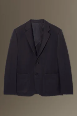 Discount COS JEDNORZĘDOWA MARYNARKA Z DŻERSEJU RELAXED FIT Granatowy