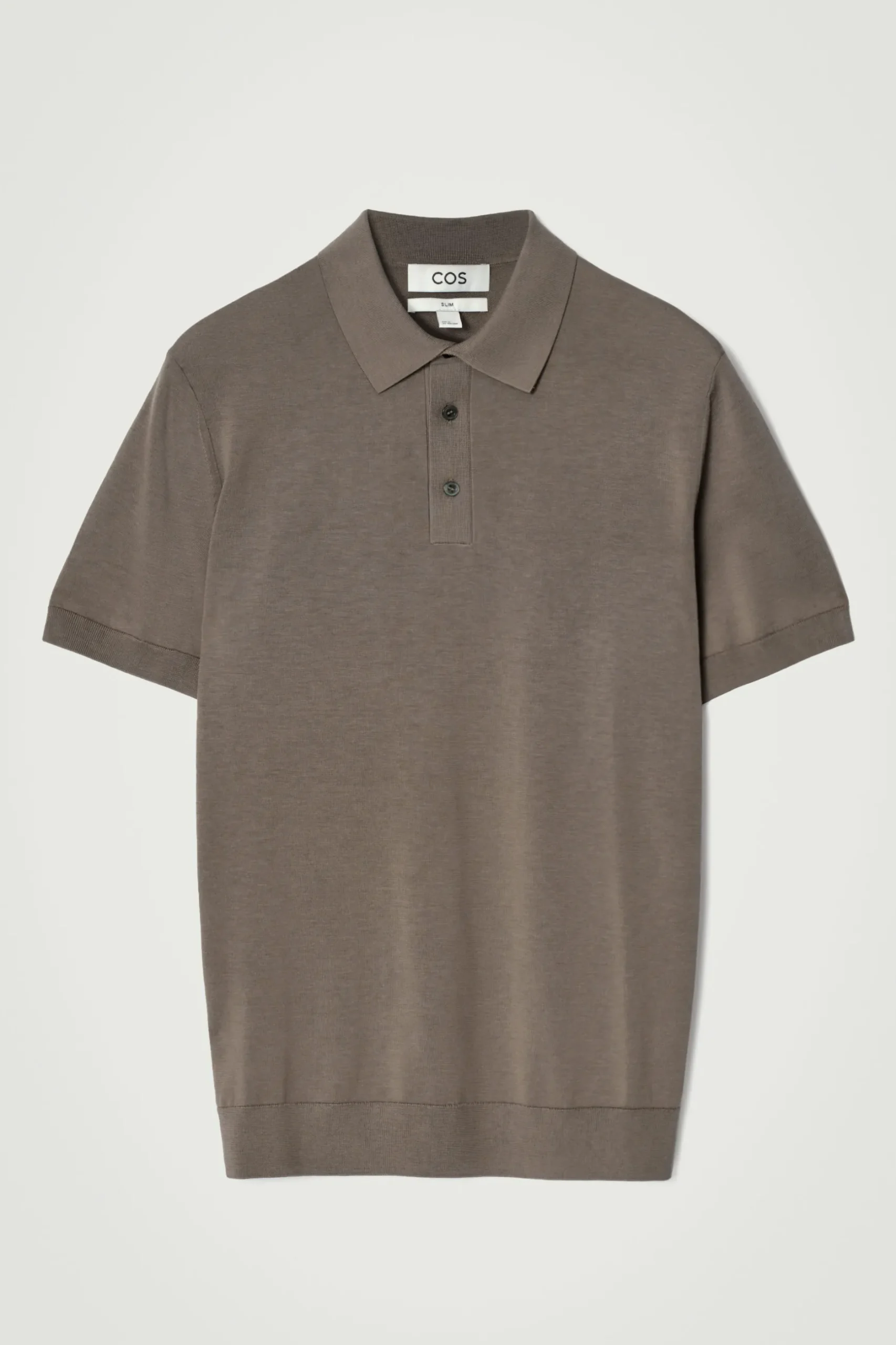 Clearance COS JEDWABNO-BAWEŁNIANA KOSZULKA POLO Ciemnybrązowoszary
