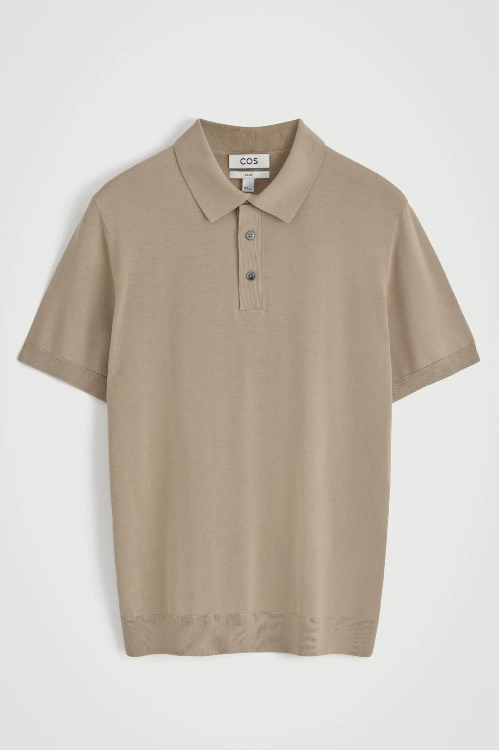 Outlet COS JEDWABNO-BAWEŁNIANA KOSZULKA POLO Szarobrązowy