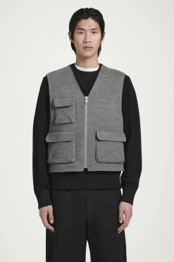 Online COS KAMIZELKA W STYLU UTILITY Z MIESZANKI Z WEŁNĄ Szary