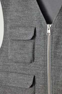 Online COS KAMIZELKA W STYLU UTILITY Z MIESZANKI Z WEŁNĄ Szary
