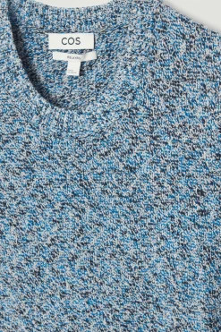 Sale COS KAMIZELKA Z MELANŻOWEJ DZIANINY – RELAXED FIT Niebieskimelanż
