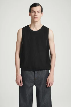 Hot COS KAMIZELKA Z TEKSTURALNEJ BAWEŁNY – RELAXED FIT Czarny