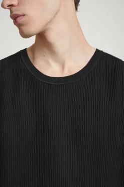 Hot COS KAMIZELKA Z TEKSTURALNEJ BAWEŁNY – RELAXED FIT Czarny