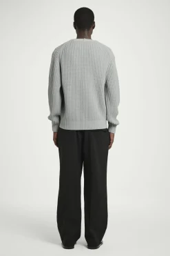 Discount COS KARDIGAN Z GRUBEJ DZIANINY BAWEŁNIANO-JEDWABNEJ Jasnoszary