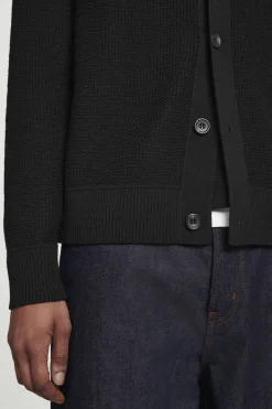 Fashion COS KARDIGAN Z TEKSTURALNEJ WEŁNY MERYNOSOWEJ Czarny