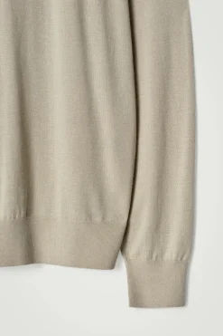 New COS KASZMIROWY SWETER Z OKRĄGŁYM DEKOLTEM Szarobrązowy