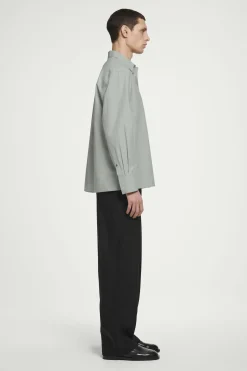 Fashion COS KLASYCZNA KOSZULA BAWEŁNIANA Jasnoszary