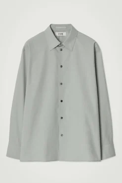 Fashion COS KLASYCZNA KOSZULA BAWEŁNIANA Jasnoszary