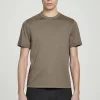 Hot COS KLASYCZNY T-SHIRT Z BAWEŁNY MERCERYZOWANEJ Ciemnybrązowoszary