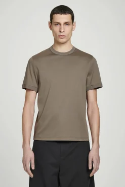 Hot COS KLASYCZNY T-SHIRT Z BAWEŁNY MERCERYZOWANEJ Ciemnybrązowoszary