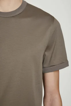 Hot COS KLASYCZNY T-SHIRT Z BAWEŁNY MERCERYZOWANEJ Ciemnybrązowoszary