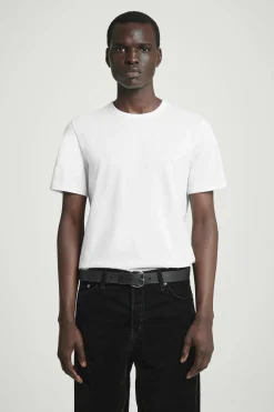 New COS KLASYCZNY T-SHIRT ZE SZCZOTKOWANEJ BAWEŁNY Biały