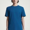 Discount COS KLASYCZNY T-SHIRT ZE SZCZOTKOWANEJ BAWEŁNY Niebieski