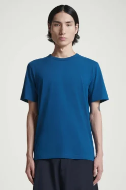 Discount COS KLASYCZNY T-SHIRT ZE SZCZOTKOWANEJ BAWEŁNY Niebieski
