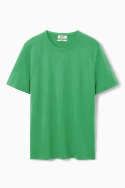 Outlet COS KLASYCZNY T-SHIRT ZE SZCZOTKOWANEJ BAWEŁNY Jaskrawozielony