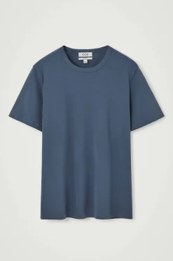 Best COS KLASYCZNY T-SHIRT ZE SZCZOTKOWANEJ BAWEŁNY Indygo